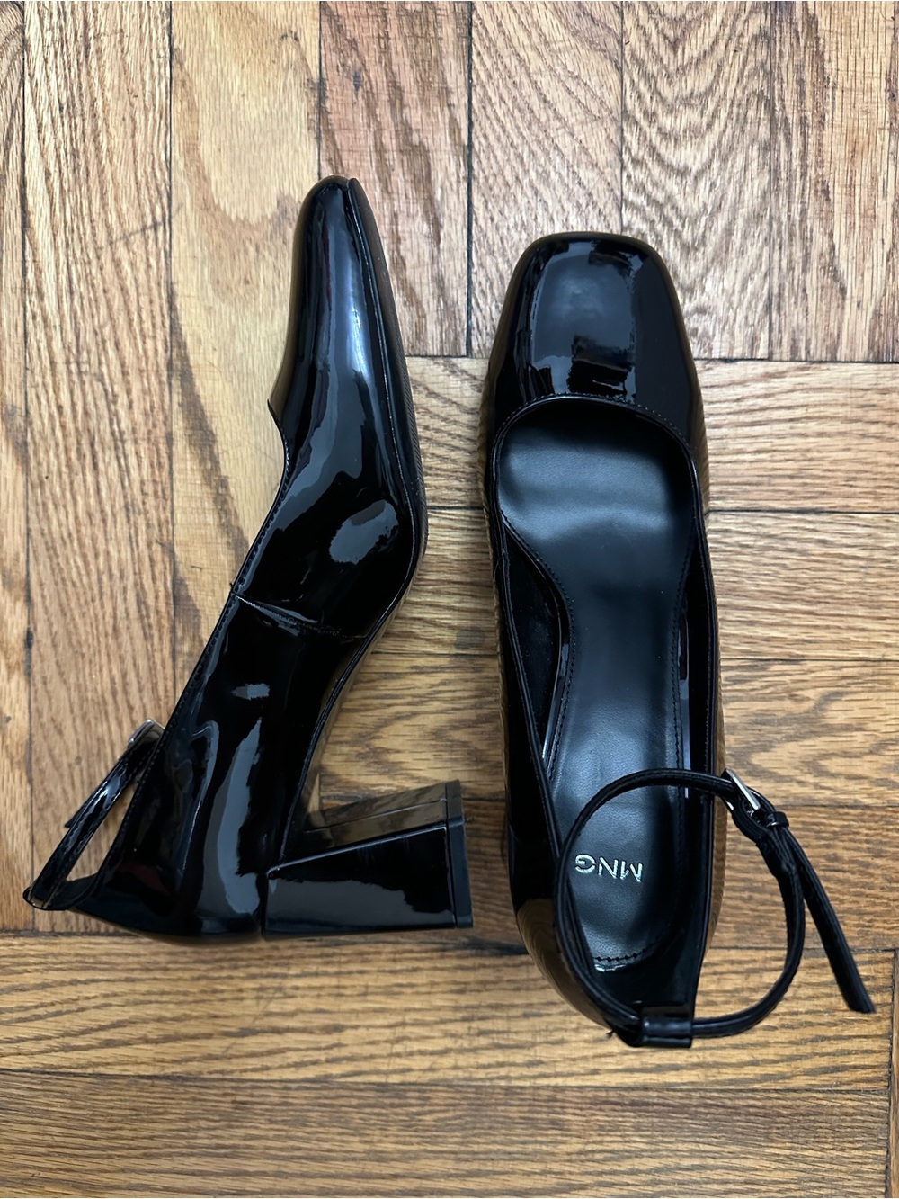 Mango Patent Leather High-Heeled Shoes With Ankle Straps - Picture 5 of 8